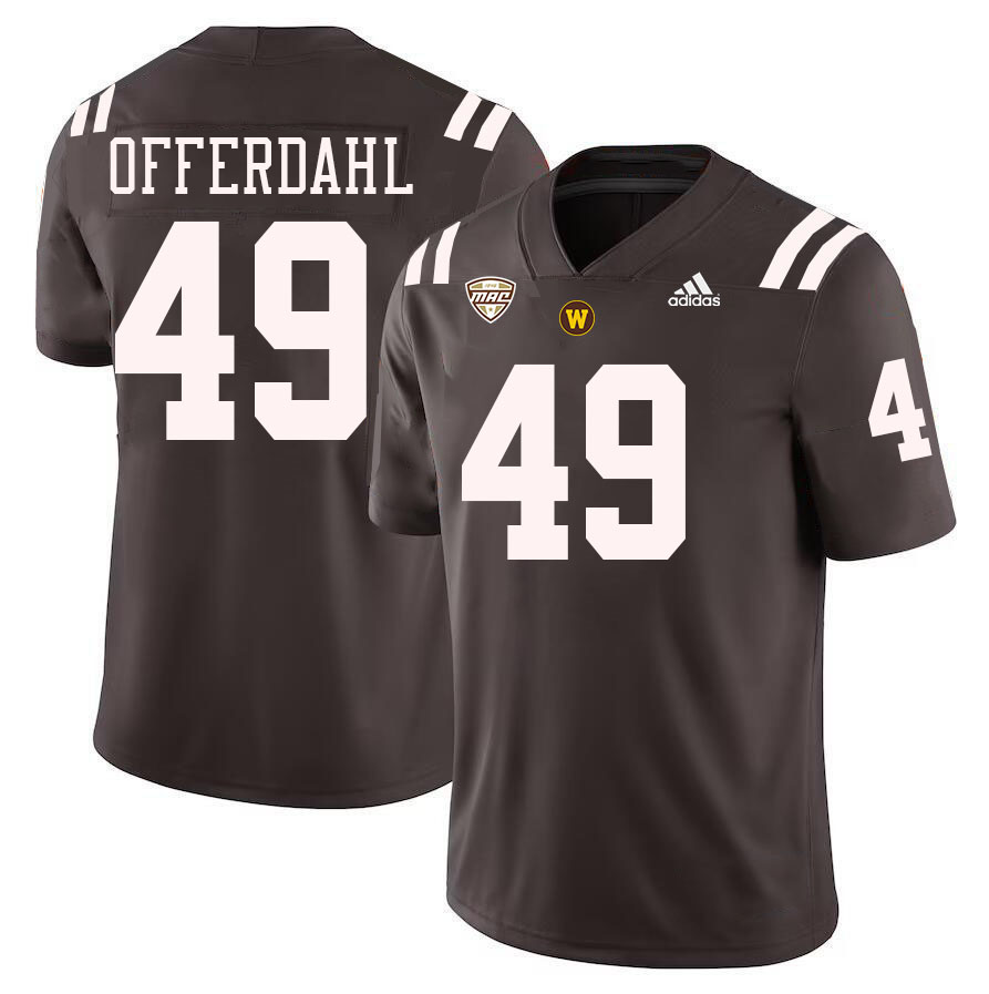 #49 John Offerdahl Western Michigan Broncos College Football Jerseys Stitched-Brown